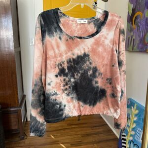 Full Circle Trends Womens  Tie-Dye  Pullover  Size L Soft Adjustable Elastic Hem